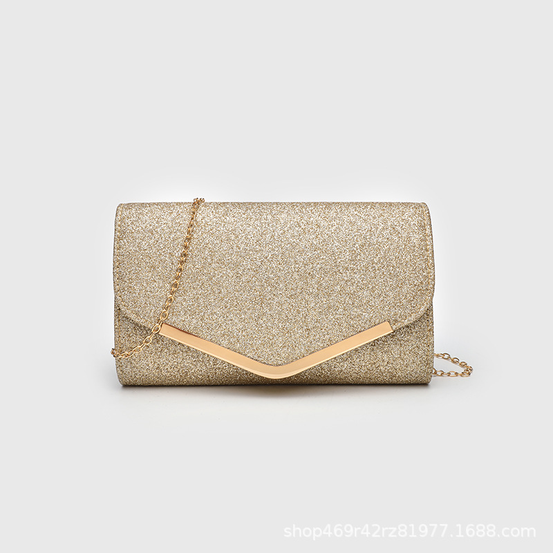 Factory direct supply of new European and American fashion flash PU banquet bag, evening bag, ladies' handbag, one piece dropshipping