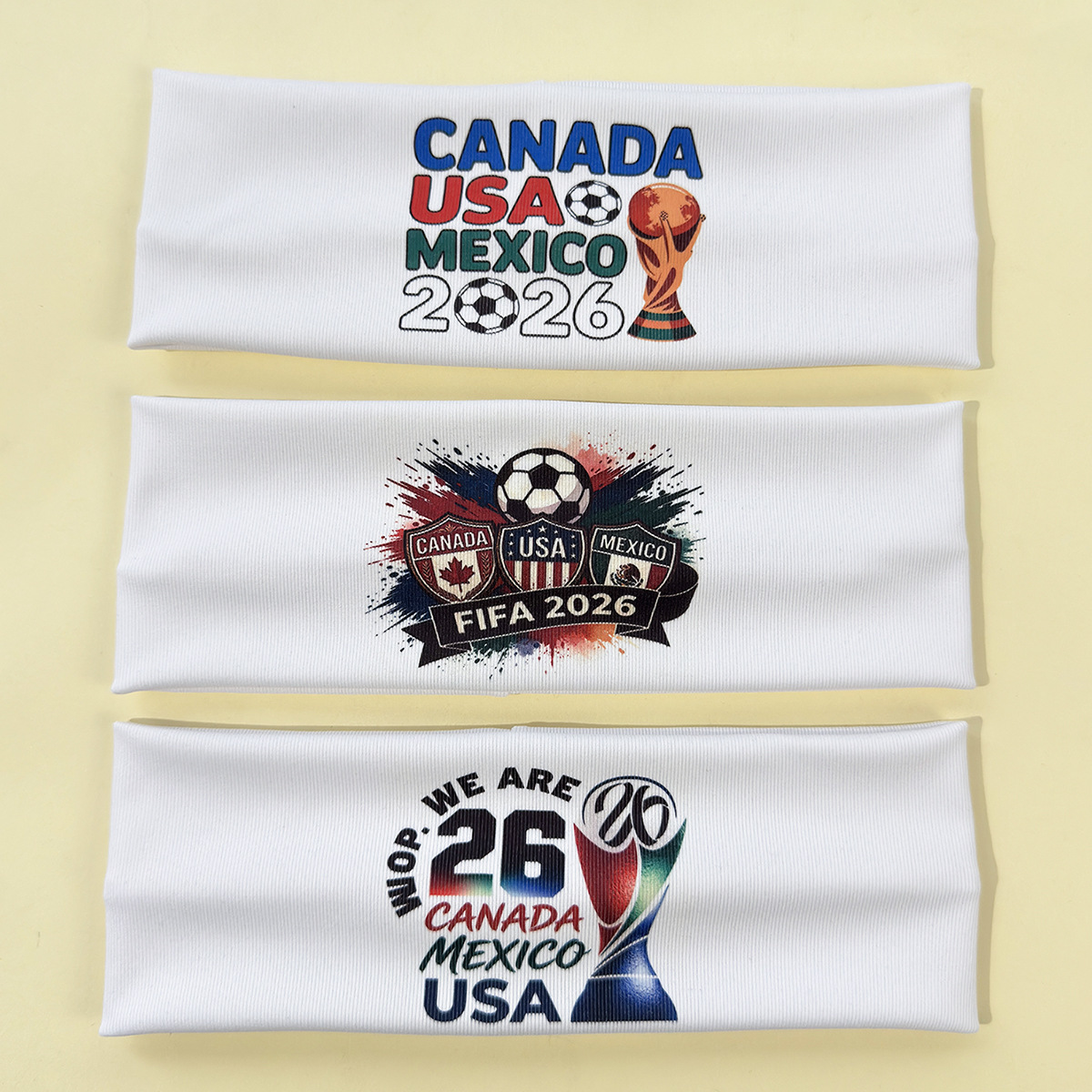 Cross border printed elastic headband for World Cup football matches, sports sweatband headband, simple and versatile, fashionable headband