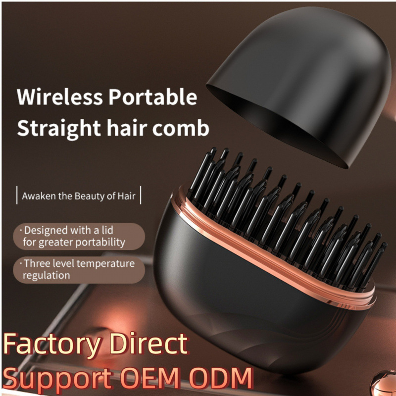 Spot straight hair comb, new straightener, lazy straight hair curling iron, wireless straight hair comb, roll and straighten dual-use, cross-border hot item