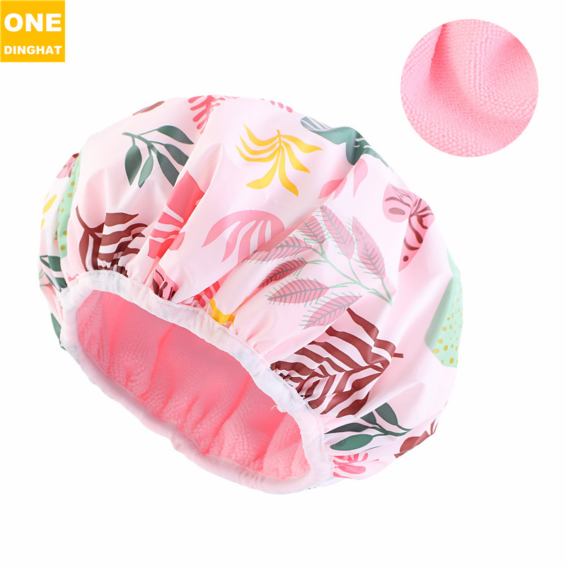 EVA printed shower cap, household double-layer thick towel cloth, dry hair cap, perm cap, 2-in-1 hair care cap JDY-453G EVA printed shower cap, household double-layer thick towel cloth, dry hair cap, perm cap, 2-in-1 hair care cap JDY-453G