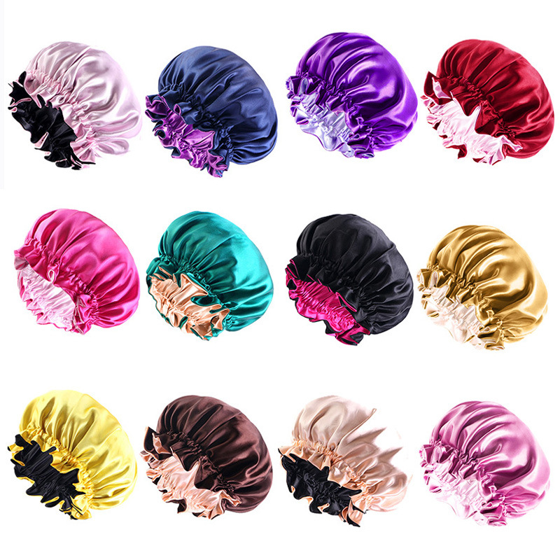 Black fungus edge color Ding double-layer sleeping hat African style contrasting color headscarf hat beauty care hat JDB-43A-2