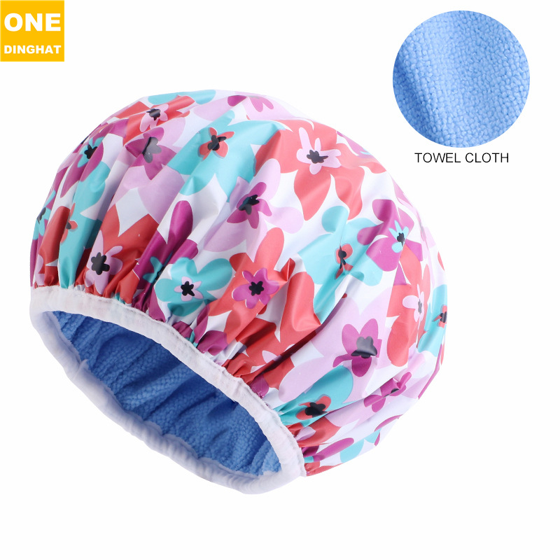 EVA printed shower cap, household double-layer thick towel cloth, dry hair cap, perm cap, 2-in-1 hair care cap JDY-453G EVA printed shower cap, household double-layer thick towel cloth, dry hair cap, perm cap, 2-in-1 hair care cap JDY-453G