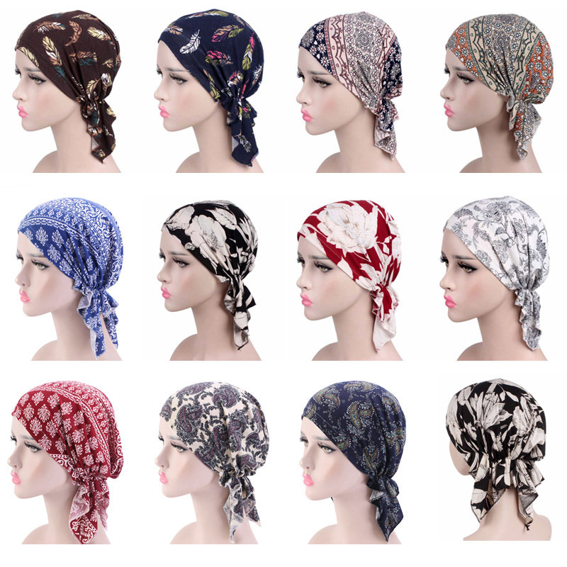 2020 New Elastic Fabric Triangle Printed Pirate Hat Headband Hat Baotou Hat Chemotherapy Hat TJM-277