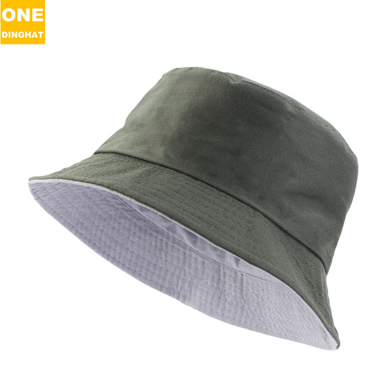 Amazon's new solid color light panel double-sided fisherman hat sunshade hat, sun protection simple foldable basin hat Amazon's new solid color light panel double-sided fisherman hat sunshade hat, sun protection simple foldable basin hat
