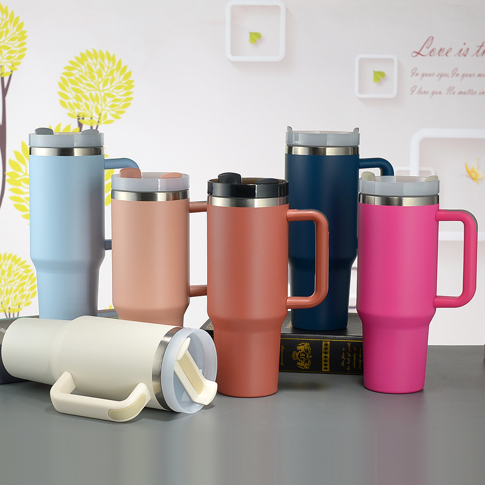 Water cup cross-border Amazon 40 second-generation handle cup 304 stainless steel insulated cup outdoor sports car cup