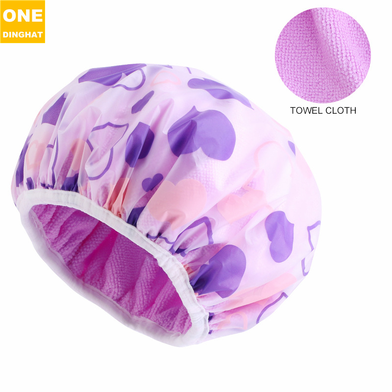EVA printed shower cap, household double-layer thick towel cloth, dry hair cap, perm cap, 2-in-1 hair care cap JDY-453G EVA printed shower cap, household double-layer thick towel cloth, dry hair cap, perm cap, 2-in-1 hair care cap JDY-453G
