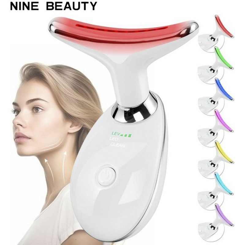 Cross border neck beauty device, massage neck line device, 7-color import device, vibration beauty device, V-face device, specialized dolphin neck beauty device