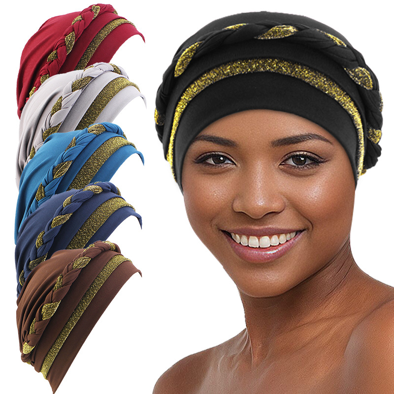 Cross border handmade Fried Dough Twists braid bright silk headband hat headband fashion headband JDT-429K