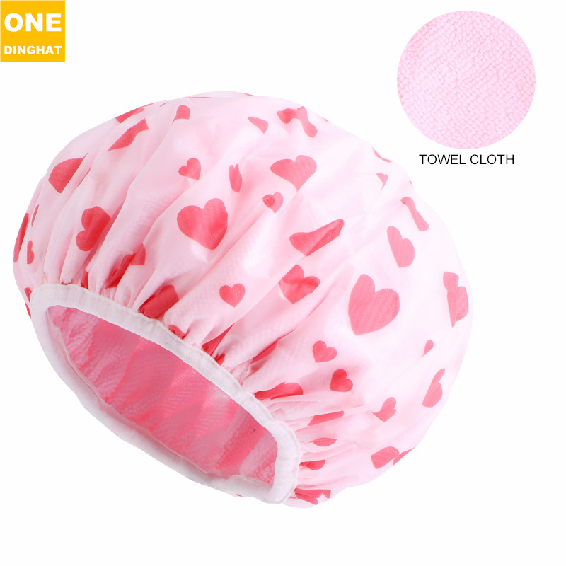 EVA printed shower cap, household double-layer thick towel cloth, dry hair cap, perm cap, 2-in-1 hair care cap JDY-453G EVA printed shower cap, household double-layer thick towel cloth, dry hair cap, perm cap, 2-in-1 hair care cap JDY-453G