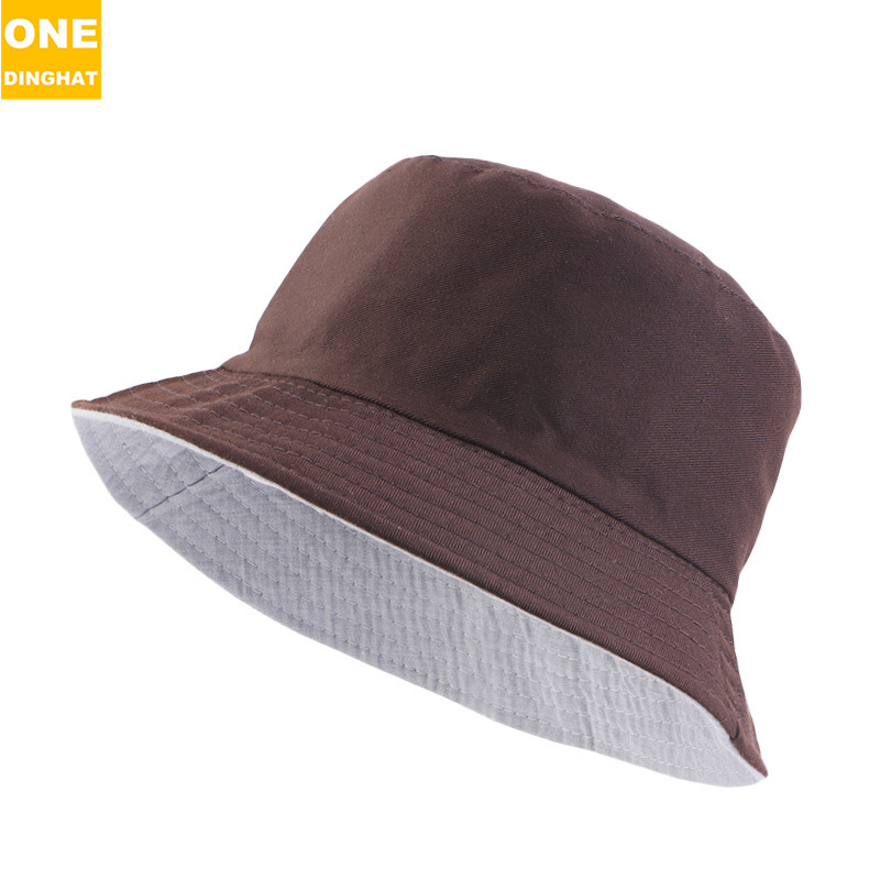Amazon's new solid color light panel double-sided fisherman hat sunshade hat, sun protection simple foldable basin hat Amazon's new solid color light panel double-sided fisherman hat sunshade hat, sun protection simple foldable basin hat