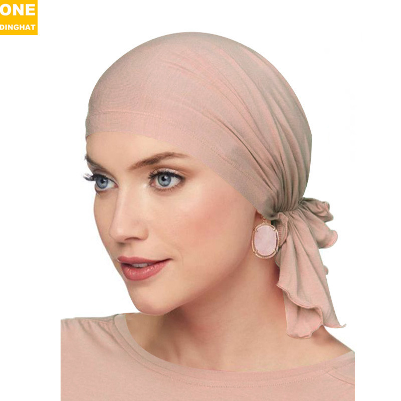 Modal cotton elastic headscarf cap, braided headband cap, pullover cap, chemotherapy cap, AliExpress TJM-463