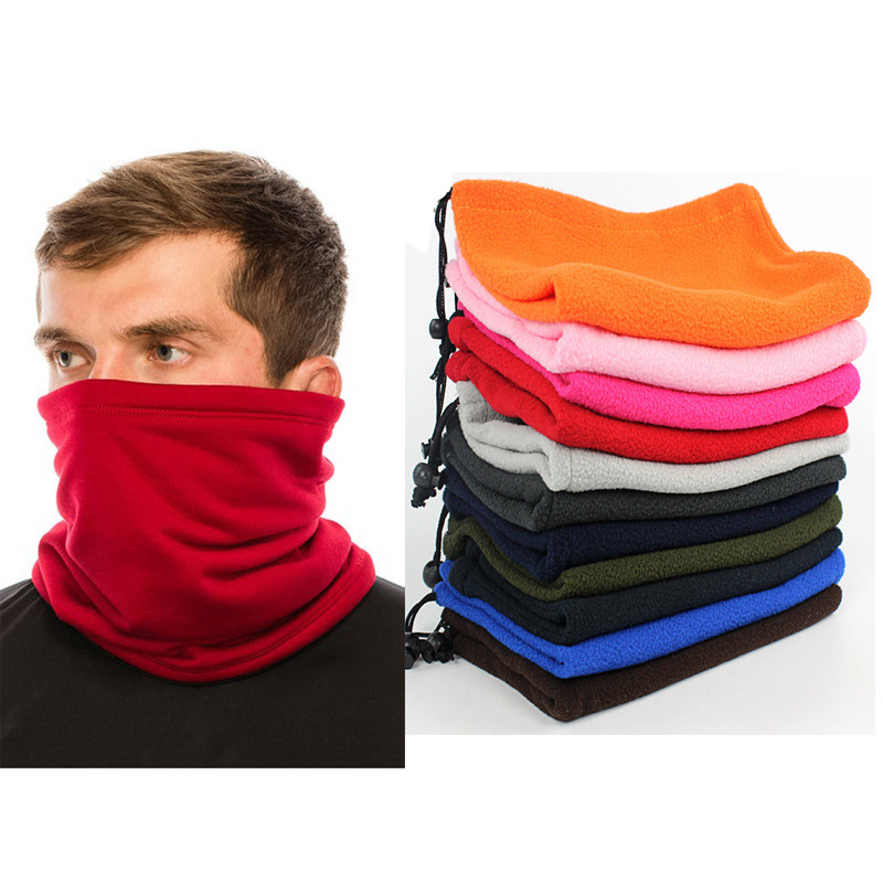 Foreign trade hot selling fleece scarf three in one multifunctional hat for men and women, single color adjustable neck cover