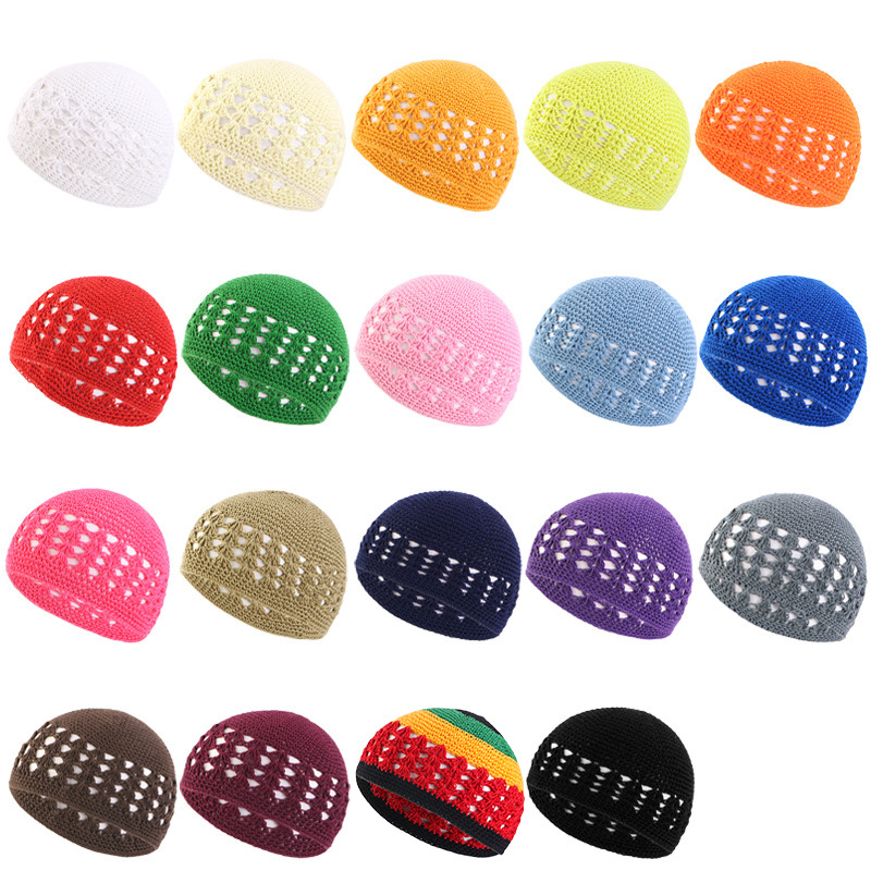 Cross border supply of men's and women's handmade crocheted wheat ear hat warehouse, non hat hair net hood KUFI HAT JDW-64