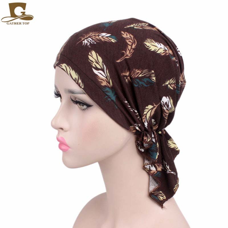 New elastic cotton printed headscarf cap, chemotherapy cap, toe cap, CHEMO CAP TJM-277