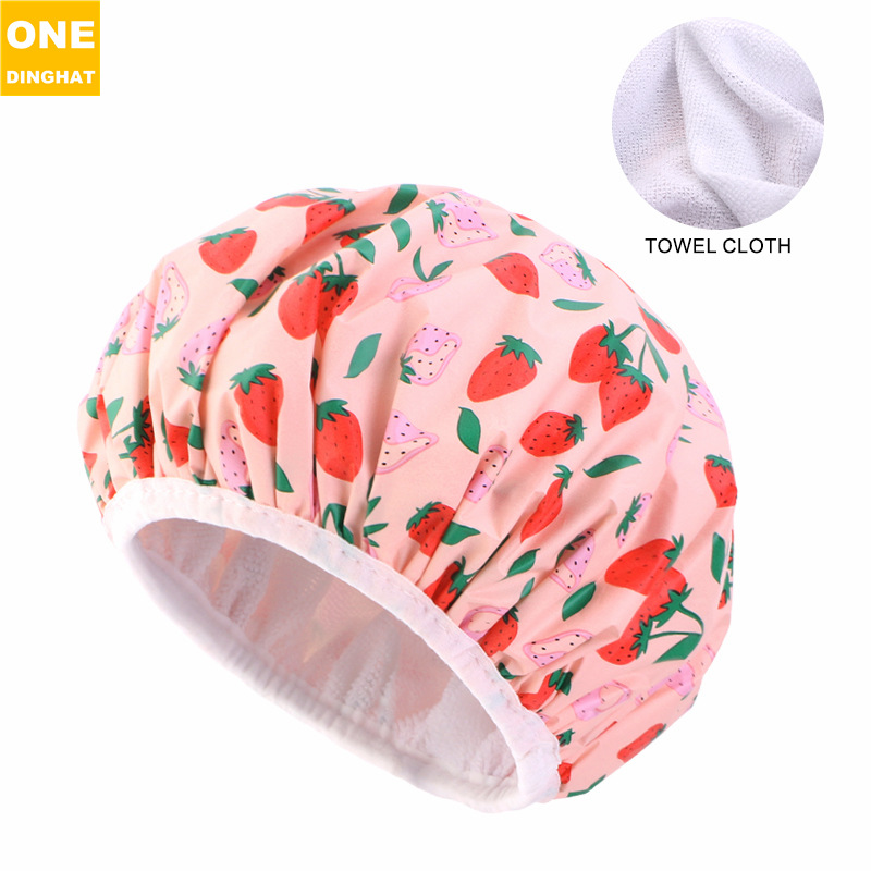 EVA printed shower cap, household double-layer thick towel cloth, dry hair cap, perm cap, 2-in-1 hair care cap JDY-453G EVA printed shower cap, household double-layer thick towel cloth, dry hair cap, perm cap, 2-in-1 hair care cap JDY-453G