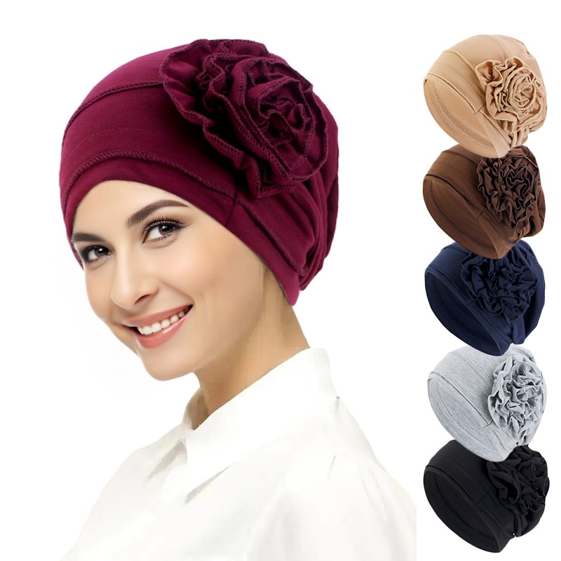 New cotton disc flower headscarf cap elastic pullover cap confinement cap chemotherapy cap JDT-417B
