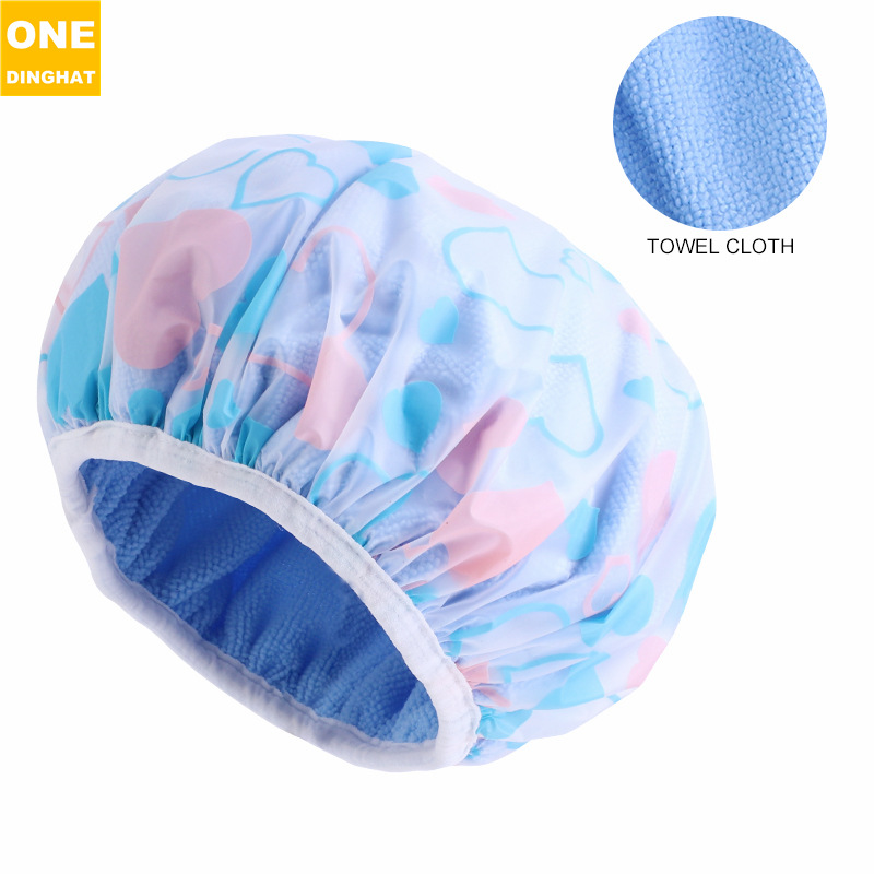 EVA printed shower cap, household double-layer thick towel cloth, dry hair cap, perm cap, 2-in-1 hair care cap JDY-453G EVA printed shower cap, household double-layer thick towel cloth, dry hair cap, perm cap, 2-in-1 hair care cap JDY-453G
