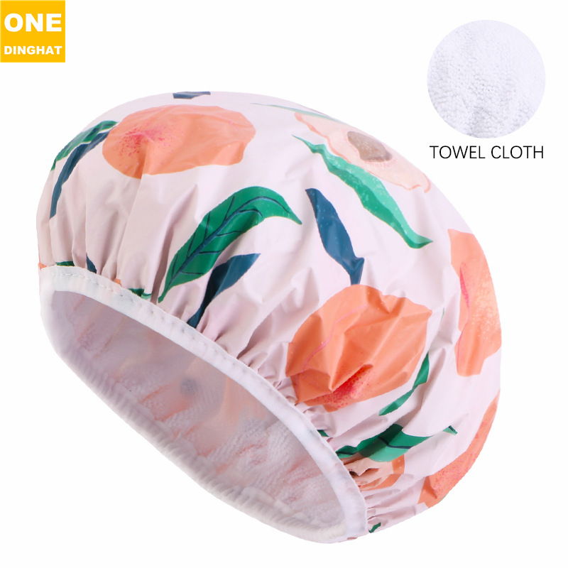 EVA printed shower cap, household double-layer thick towel cloth, dry hair cap, perm cap, 2-in-1 hair care cap JDY-453G EVA printed shower cap, household double-layer thick towel cloth, dry hair cap, perm cap, 2-in-1 hair care cap JDY-453G
