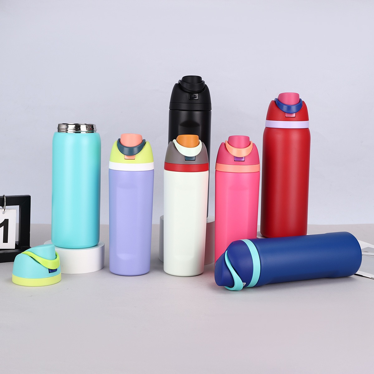 Cross border owala stainless steel insulated cup, fruit cup, bouncing double drinking cup, large capacity sports kettle, outdoor handheld