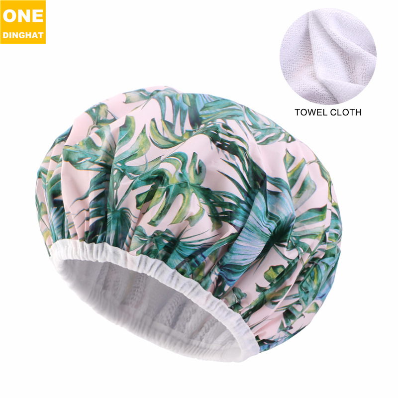 EVA printed shower cap, household double-layer thick towel cloth, dry hair cap, perm cap, 2-in-1 hair care cap JDY-453G EVA printed shower cap, household double-layer thick towel cloth, dry hair cap, perm cap, 2-in-1 hair care cap JDY-453G