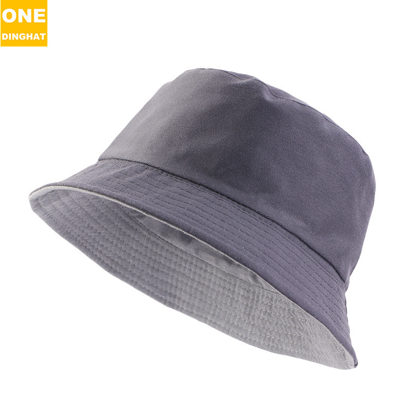 Amazon's new solid color light panel double-sided fisherman hat sunshade hat, sun protection simple foldable basin hat Amazon's new solid color light panel double-sided fisherman hat sunshade hat, sun protection simple foldable basin hat