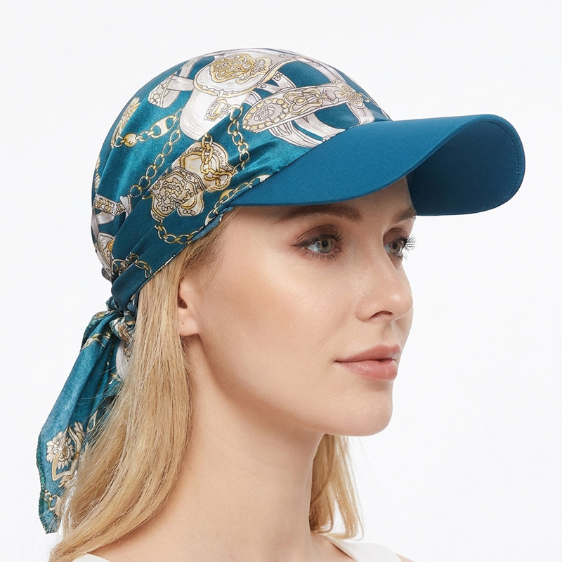 Spring and summer colored Ding printed hat brim square scarf, toe cap, duck tongue cap, outdoor travel sun hat JDT-234L