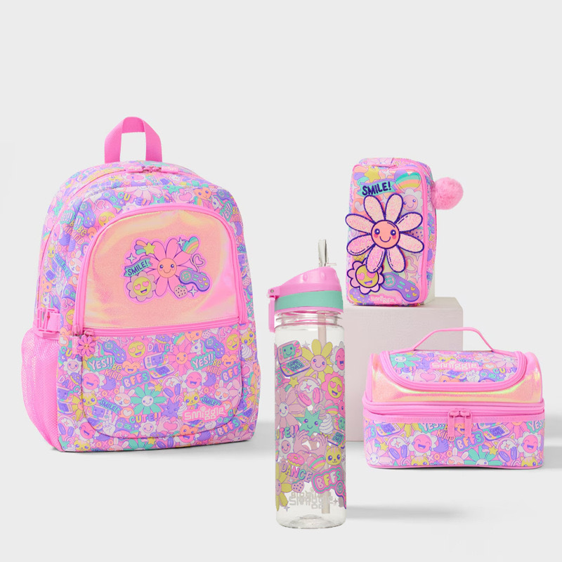 Girl's Pink Sunflower Series Large Capacity Lightweight Backpack for Elementary School Students
