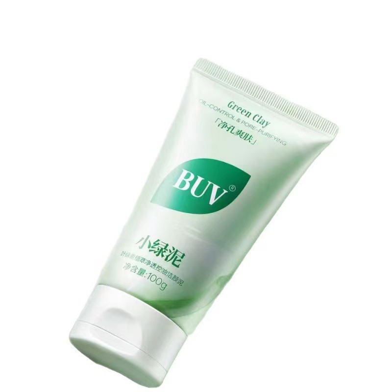 BUV Chlorophyll Amino Acid Cleansing Milk Cleansing Green Mud Cleansing Milk Shrinking and Oil Controlling Deep Cleansing Pores Moisturizing