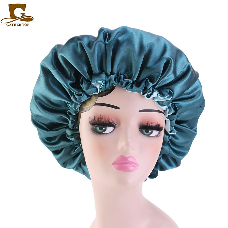 AliExpress hot selling double-layer color Ding sleeping cap women's postpartum hair care chemotherapy cap hair loss cap elastic adjustment buckle