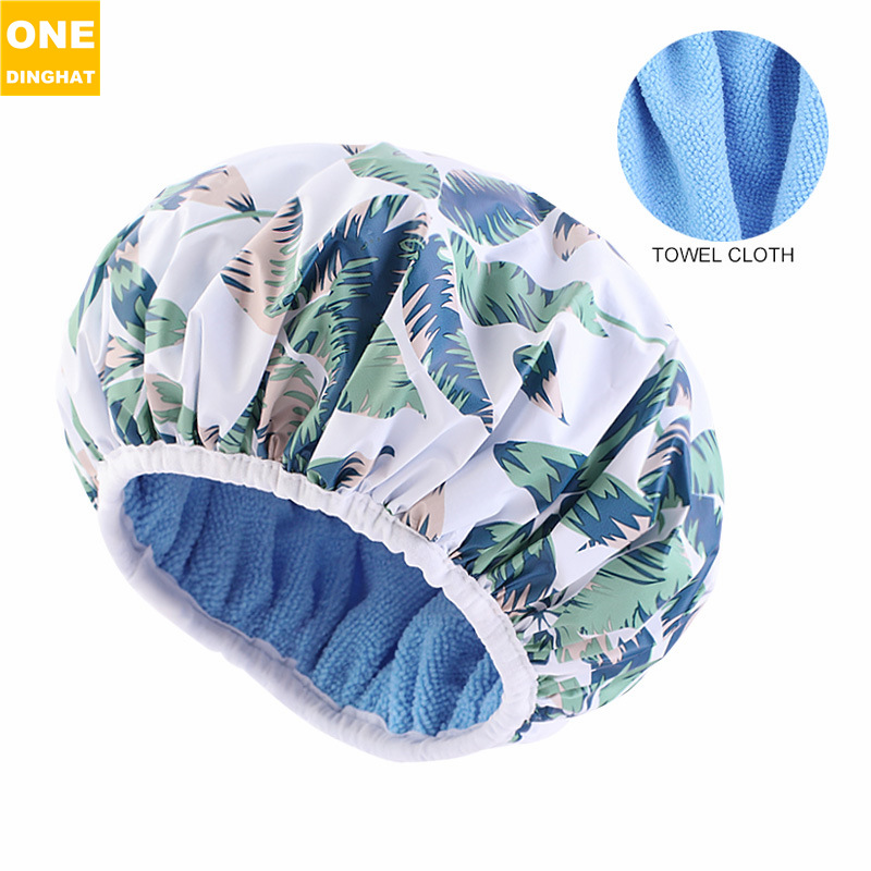 EVA printed shower cap, household double-layer thick towel cloth, dry hair cap, perm cap, 2-in-1 hair care cap JDY-453G EVA printed shower cap, household double-layer thick towel cloth, dry hair cap, perm cap, 2-in-1 hair care cap JDY-453G