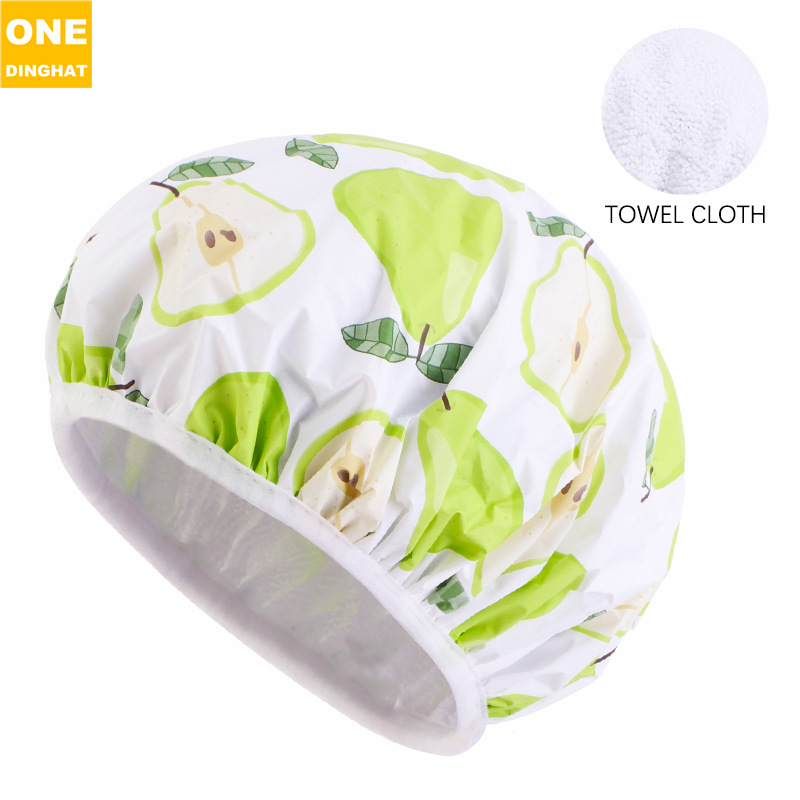 EVA printed shower cap, household double-layer thick towel cloth, dry hair cap, perm cap, 2-in-1 hair care cap JDY-453G EVA printed shower cap, household double-layer thick towel cloth, dry hair cap, perm cap, 2-in-1 hair care cap JDY-453G