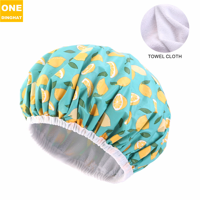 EVA printed shower cap, household double-layer thick towel cloth, dry hair cap, perm cap, 2-in-1 hair care cap JDY-453G EVA printed shower cap, household double-layer thick towel cloth, dry hair cap, perm cap, 2-in-1 hair care cap JDY-453G