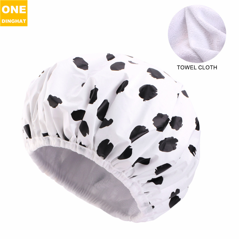 EVA printed shower cap, household double-layer thick towel cloth, dry hair cap, perm cap, 2-in-1 hair care cap JDY-453G EVA printed shower cap, household double-layer thick towel cloth, dry hair cap, perm cap, 2-in-1 hair care cap JDY-453G