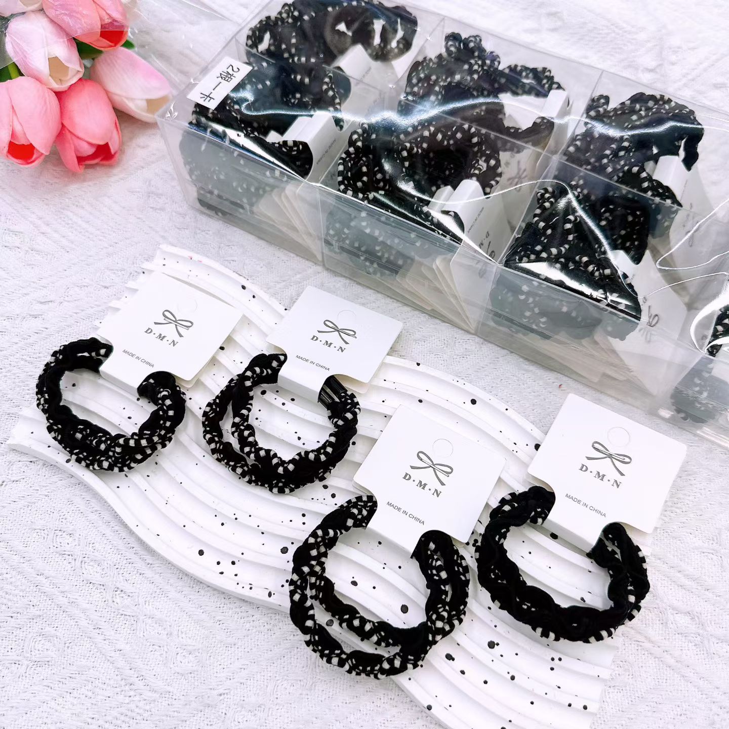 New colorful girl gauze small intestine loop cute chiffon edge hair loop high elasticity rubber band two pieces of commercial super hair accessory New colorful girl gauze small intestine loop cute chiffon edge hair loop high elasticity rubber band two pieces of commercial super hair accessory