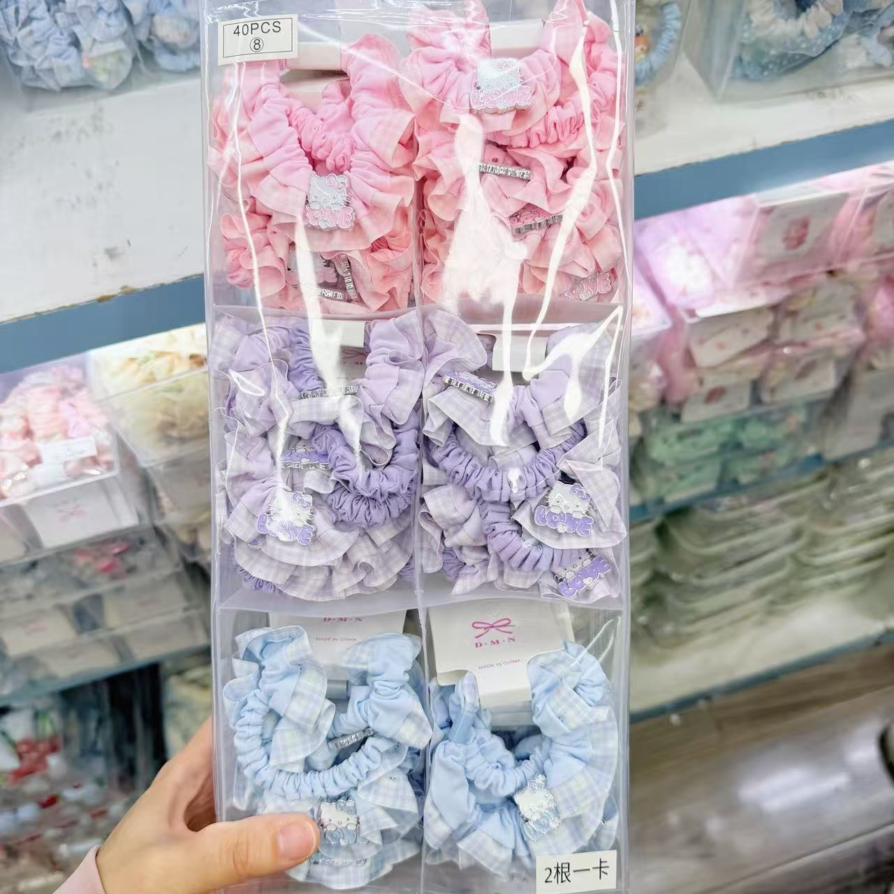 New colorful girl gauze small intestine loop cute chiffon edge hair loop high elasticity rubber band two pieces of commercial super hair accessory New colorful girl gauze small intestine loop cute chiffon edge hair loop high elasticity rubber band two pieces of commercial super hair accessory