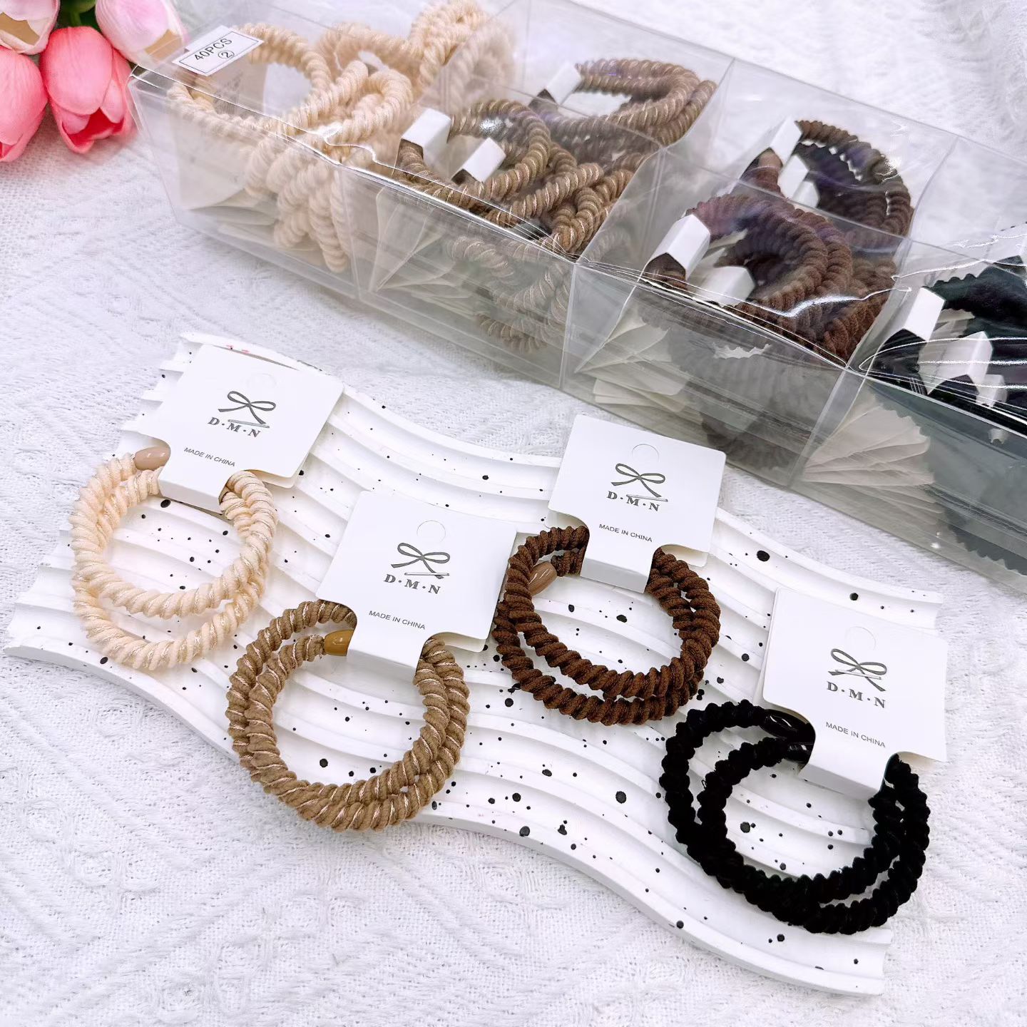 New colorful girl gauze small intestine loop cute chiffon edge hair loop high elasticity rubber band two pieces of commercial super hair accessory New colorful girl gauze small intestine loop cute chiffon edge hair loop high elasticity rubber band two pieces of commercial super hair accessory