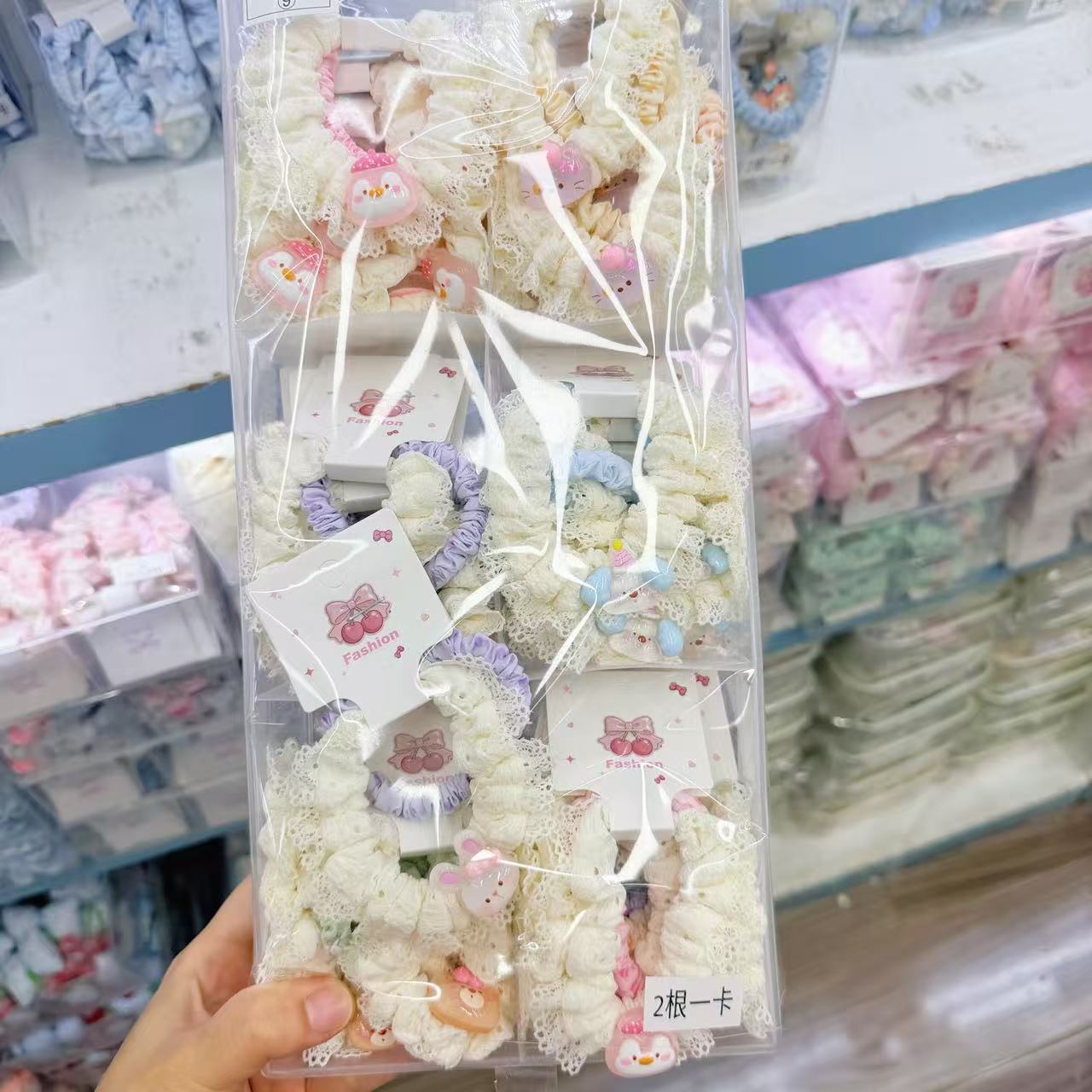 New colorful girl gauze small intestine loop cute chiffon edge hair loop high elasticity rubber band two pieces of commercial super hair accessory New colorful girl gauze small intestine loop cute chiffon edge hair loop high elasticity rubber band two pieces of commercial super hair accessory