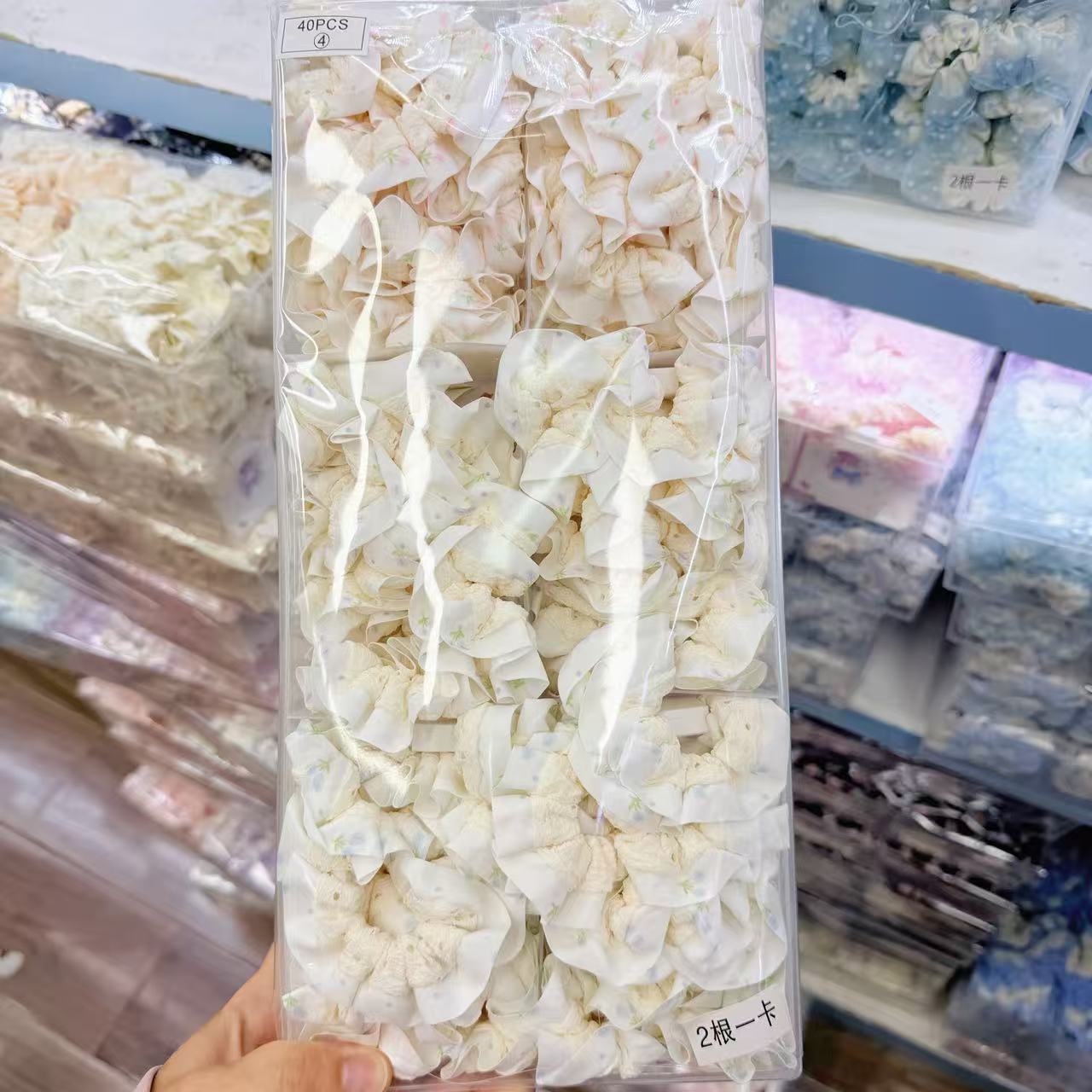 New colorful girl gauze small intestine loop cute chiffon edge hair loop high elasticity rubber band two pieces of commercial super hair accessory New colorful girl gauze small intestine loop cute chiffon edge hair loop high elasticity rubber band two pieces of commercial super hair accessory