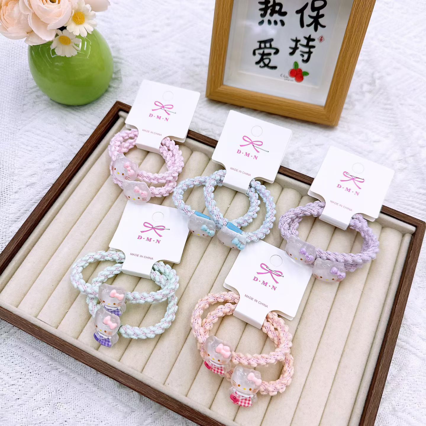 New colorful girl gauze small intestine loop cute chiffon edge hair loop high elasticity rubber band two pieces of commercial super hair accessory New colorful girl gauze small intestine loop cute chiffon edge hair loop high elasticity rubber band two pieces of commercial super hair accessory