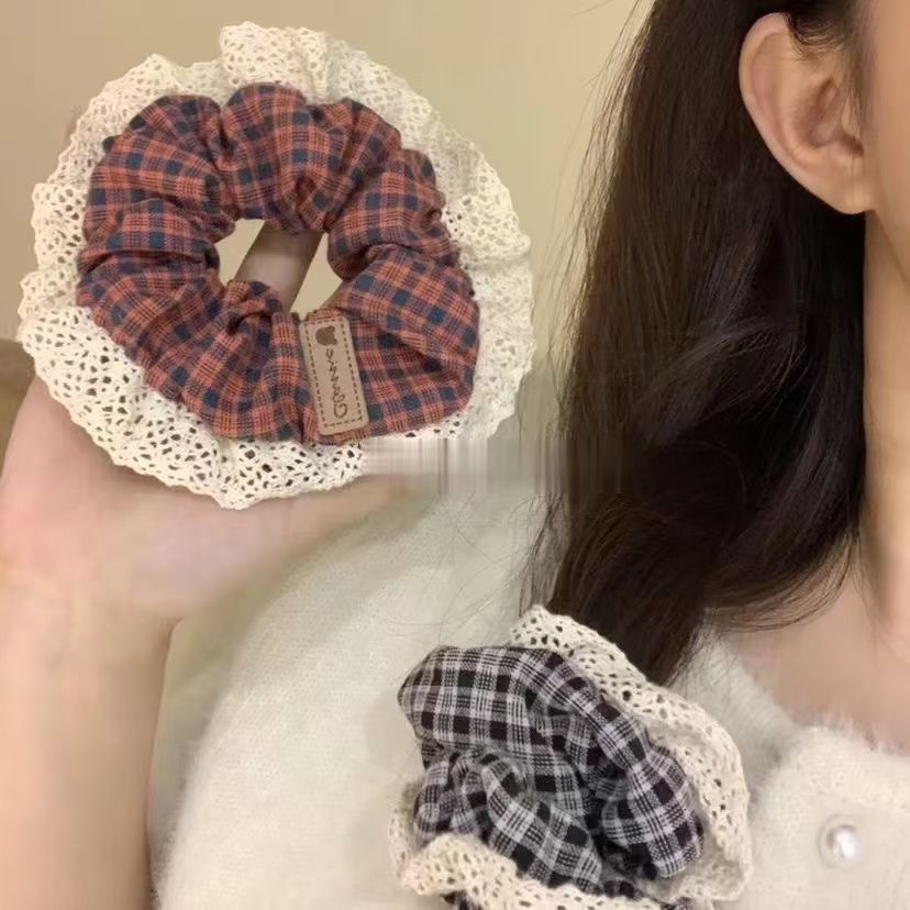 French mesh lace lace headband sweet floral large intestine loop butterfly bow fabric fat intestine headband hair accessory binary