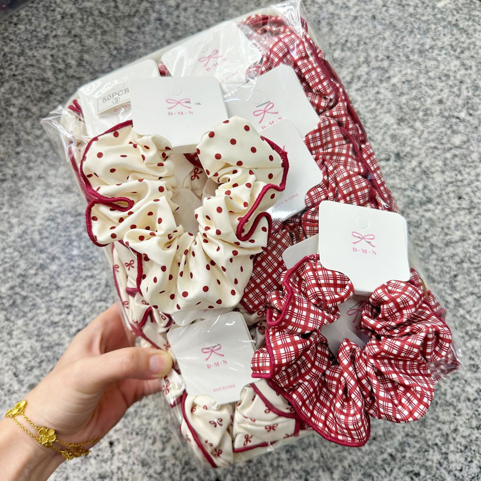 Ankela Red Hair Circle 2025 New Girl Ballet Style Large Intestine Circle Love Wave Point Butterfly Ligation Ball Hair Circle