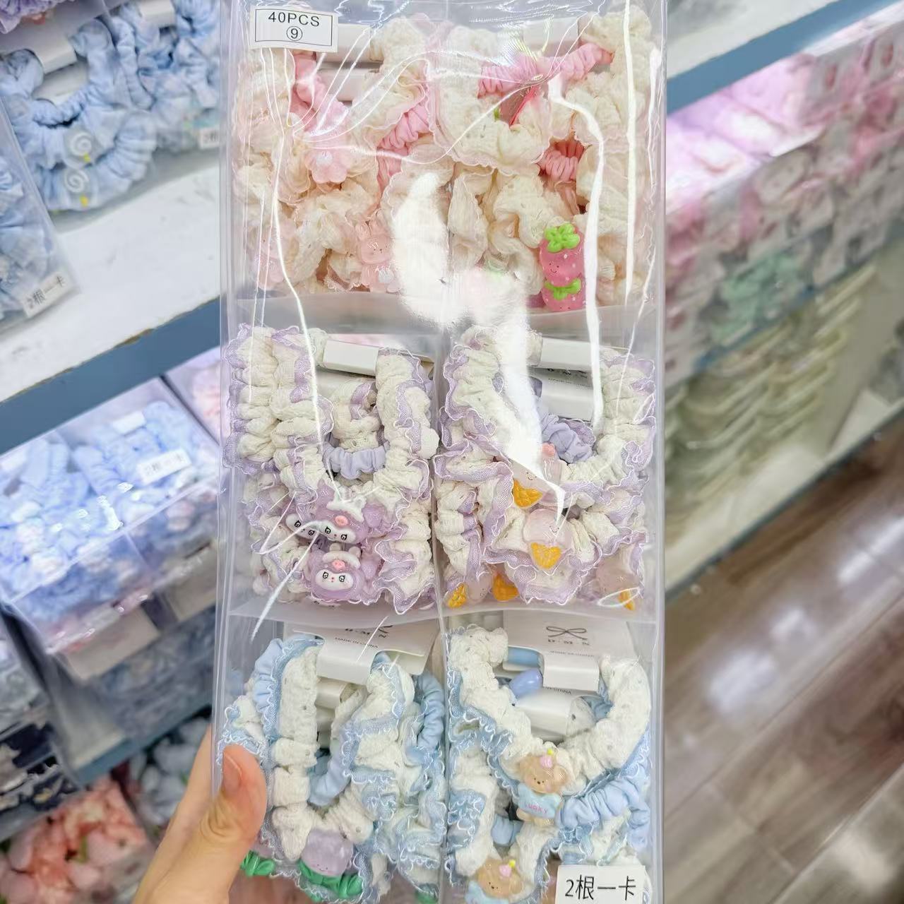 New colorful girl gauze small intestine loop cute chiffon edge hair loop high elasticity rubber band two pieces of commercial super hair accessory New colorful girl gauze small intestine loop cute chiffon edge hair loop high elasticity rubber band two pieces of commercial super hair accessory