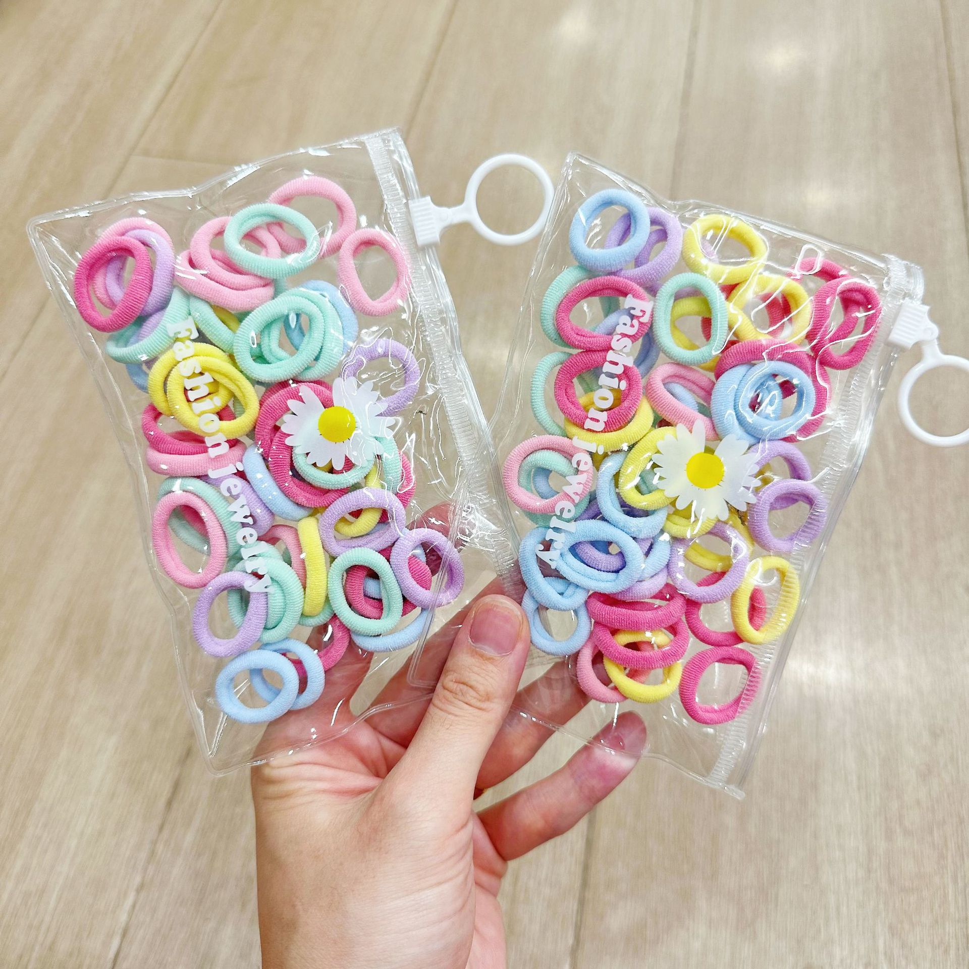 Daisy bag, towel ring, candy colored base, colorful hair cord, snap ring, daisy bag, baby hair free, headband wholesale