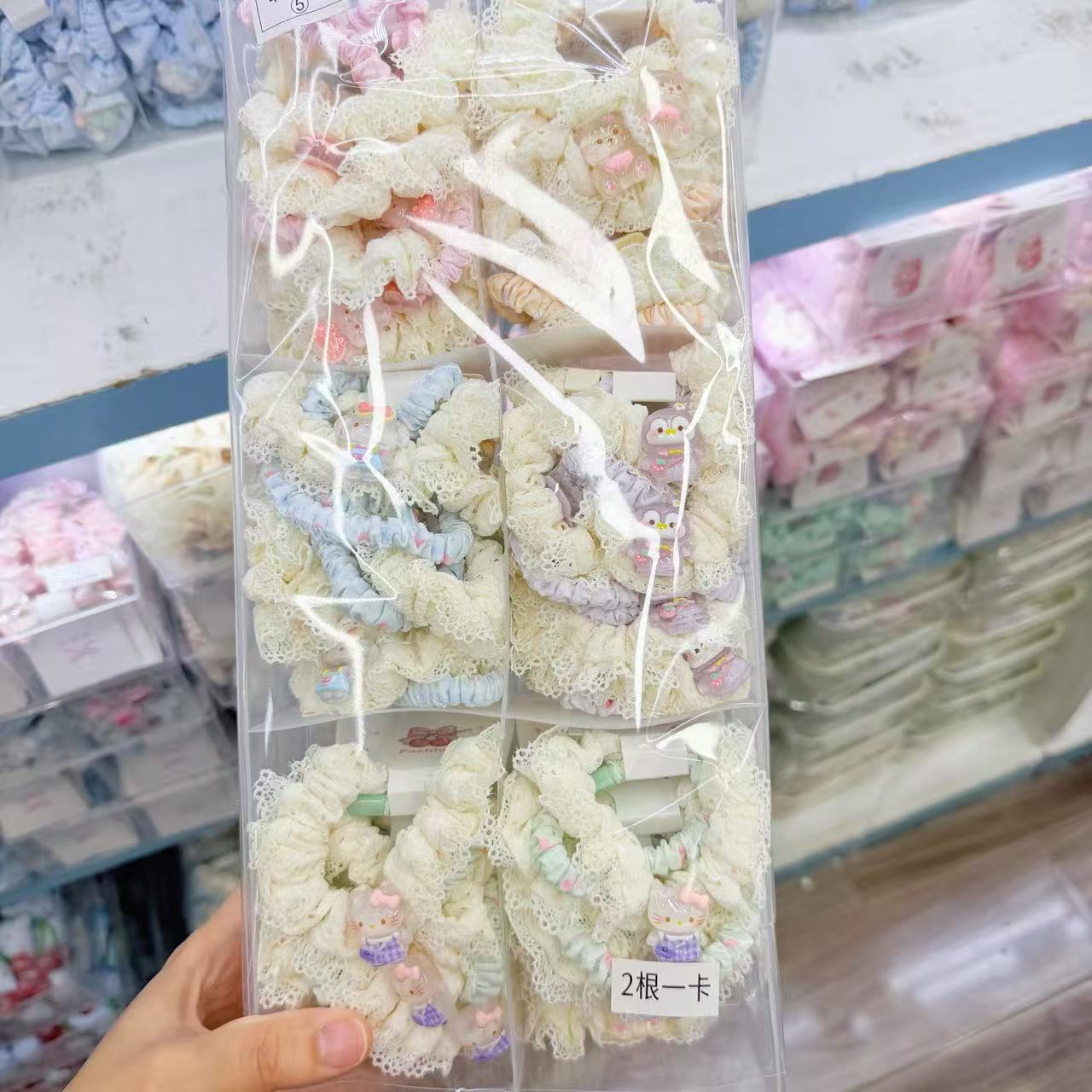 New colorful girl gauze small intestine loop cute chiffon edge hair loop high elasticity rubber band two pieces of commercial super hair accessory New colorful girl gauze small intestine loop cute chiffon edge hair loop high elasticity rubber band two pieces of commercial super hair accessory