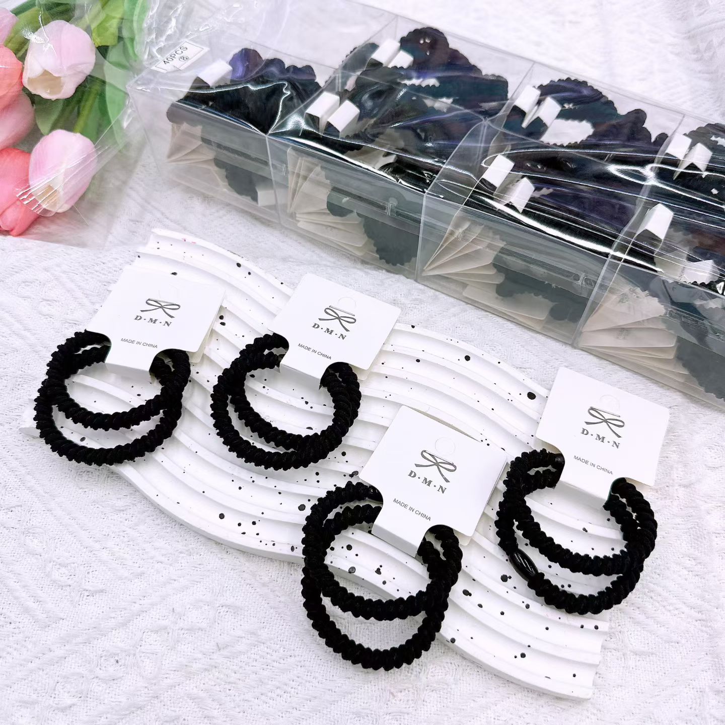 New colorful girl gauze small intestine loop cute chiffon edge hair loop high elasticity rubber band two pieces of commercial super hair accessory New colorful girl gauze small intestine loop cute chiffon edge hair loop high elasticity rubber band two pieces of commercial super hair accessory