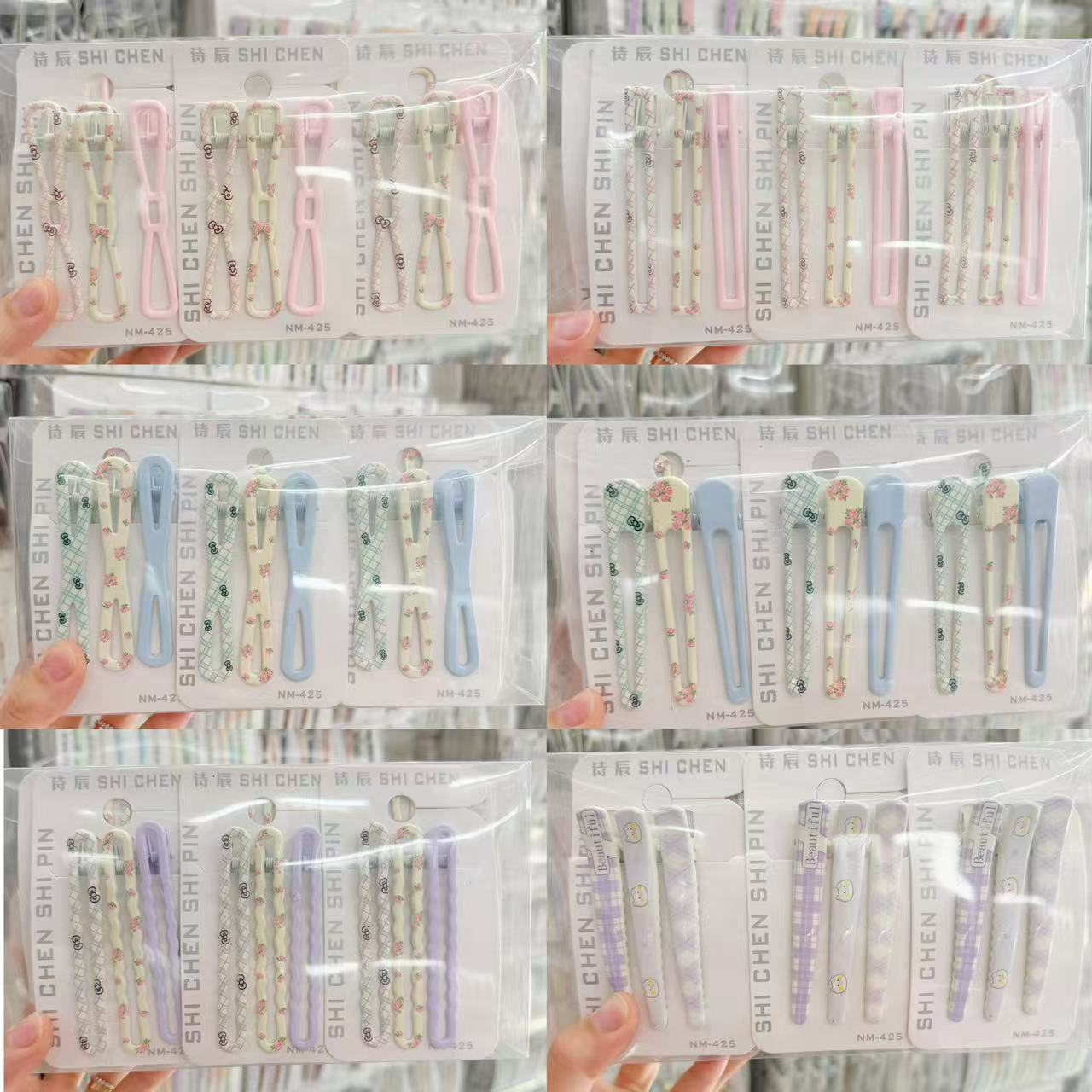 Colorful floral hair clip 2026 new hair accessory wholesale Macaron seamless duckbill clip fashionable forehead hair clip for women