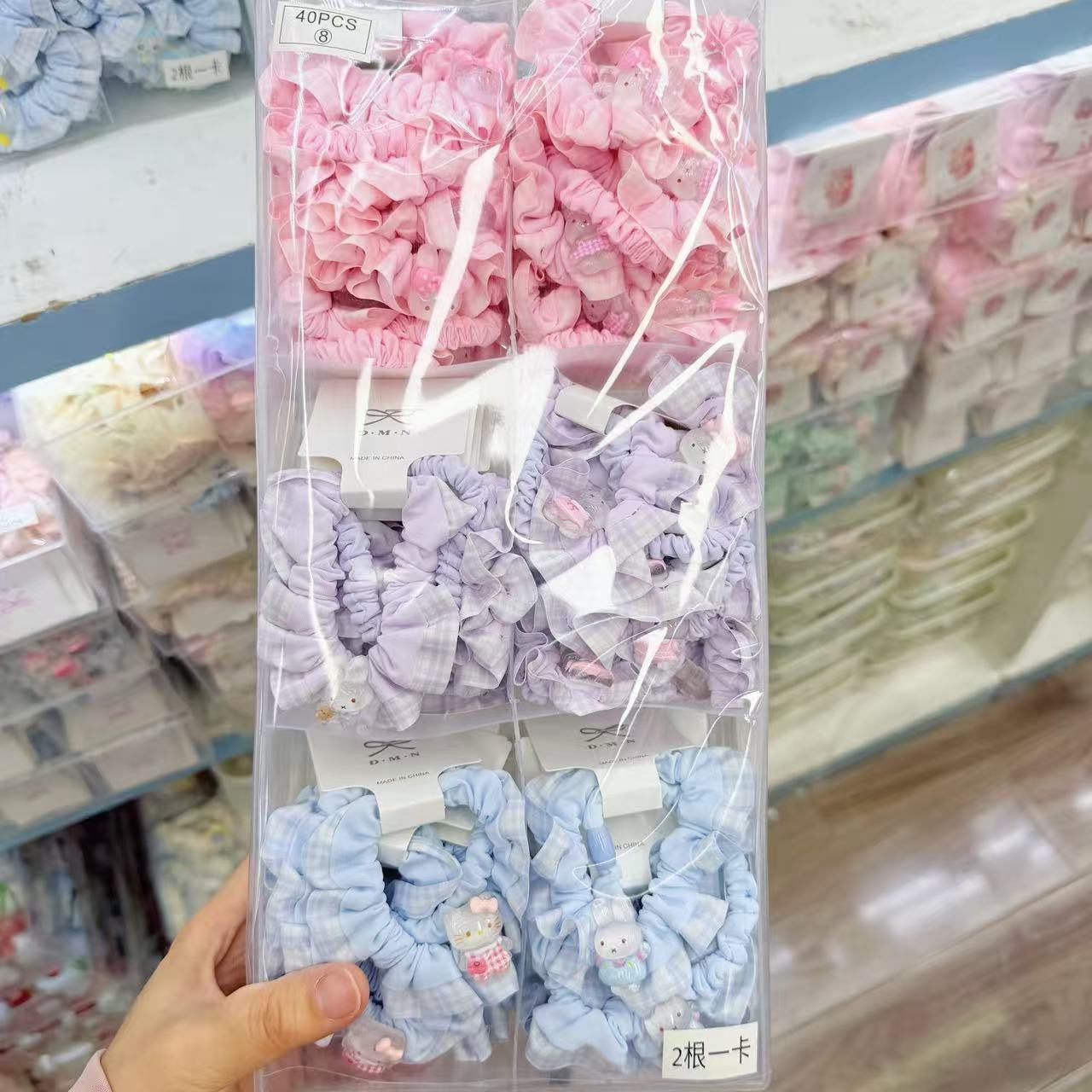 New colorful girl gauze small intestine loop cute chiffon edge hair loop high elasticity rubber band two pieces of commercial super hair accessory New colorful girl gauze small intestine loop cute chiffon edge hair loop high elasticity rubber band two pieces of commercial super hair accessory