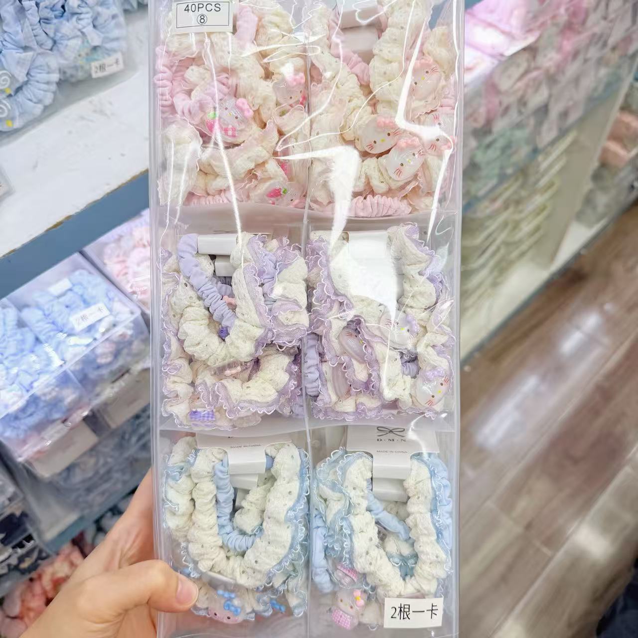 New colorful girl gauze small intestine loop cute chiffon edge hair loop high elasticity rubber band two pieces of commercial super hair accessory New colorful girl gauze small intestine loop cute chiffon edge hair loop high elasticity rubber band two pieces of commercial super hair accessory