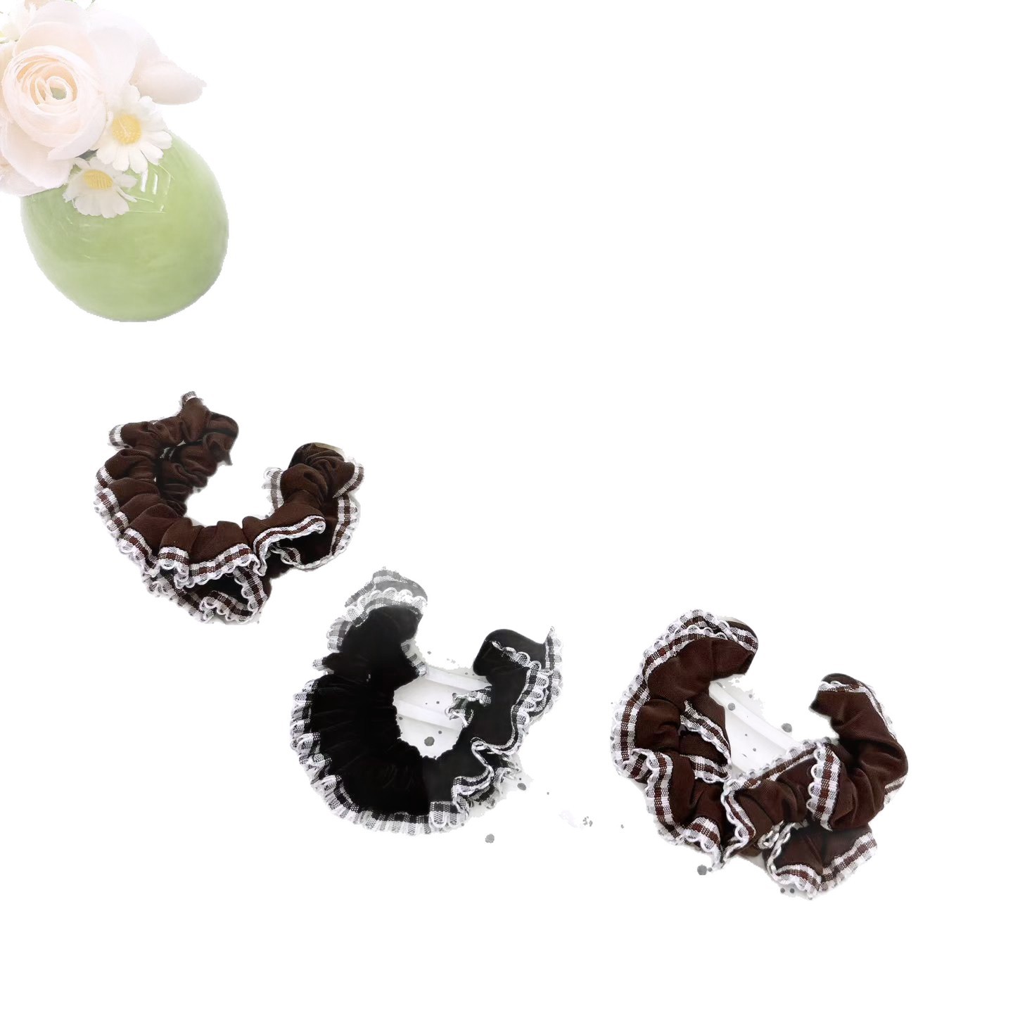 New colorful girl gauze small intestine loop cute chiffon edge hair loop high elasticity rubber band two pieces of commercial super hair accessory New colorful girl gauze small intestine loop cute chiffon edge hair loop high elasticity rubber band two pieces of commercial super hair accessory