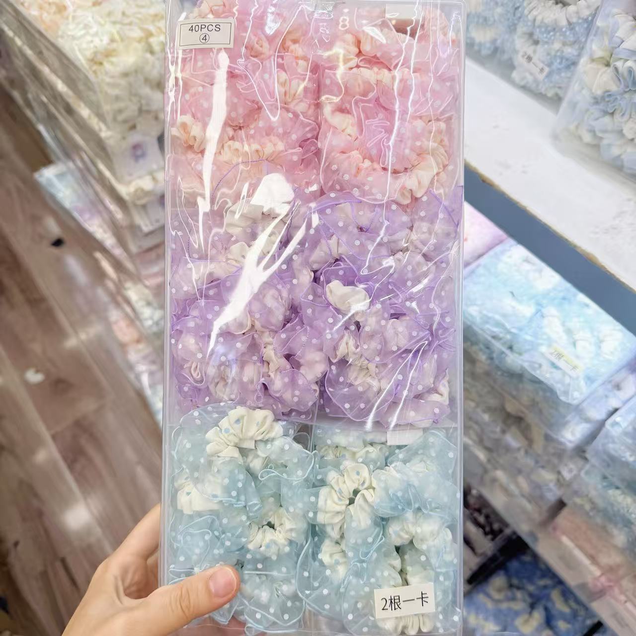 New colorful girl gauze small intestine loop cute chiffon edge hair loop high elasticity rubber band two pieces of commercial super hair accessory New colorful girl gauze small intestine loop cute chiffon edge hair loop high elasticity rubber band two pieces of commercial super hair accessory